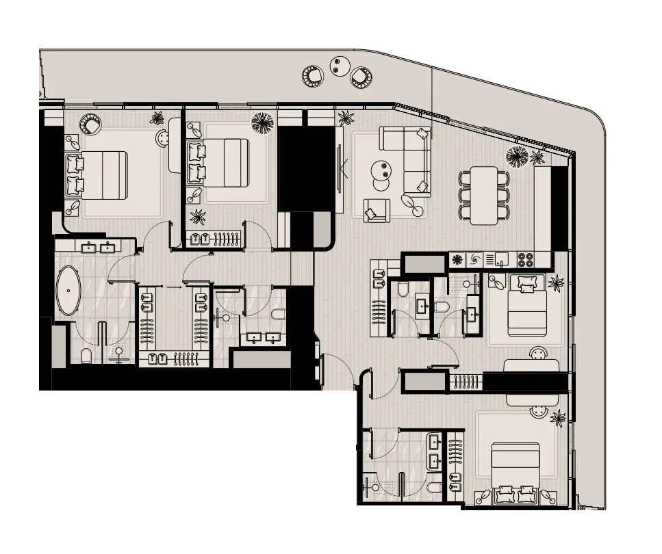 4 bed