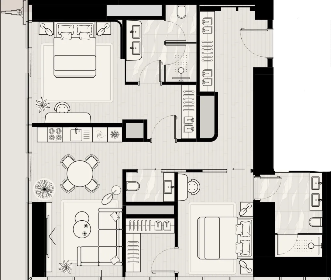 2 bed