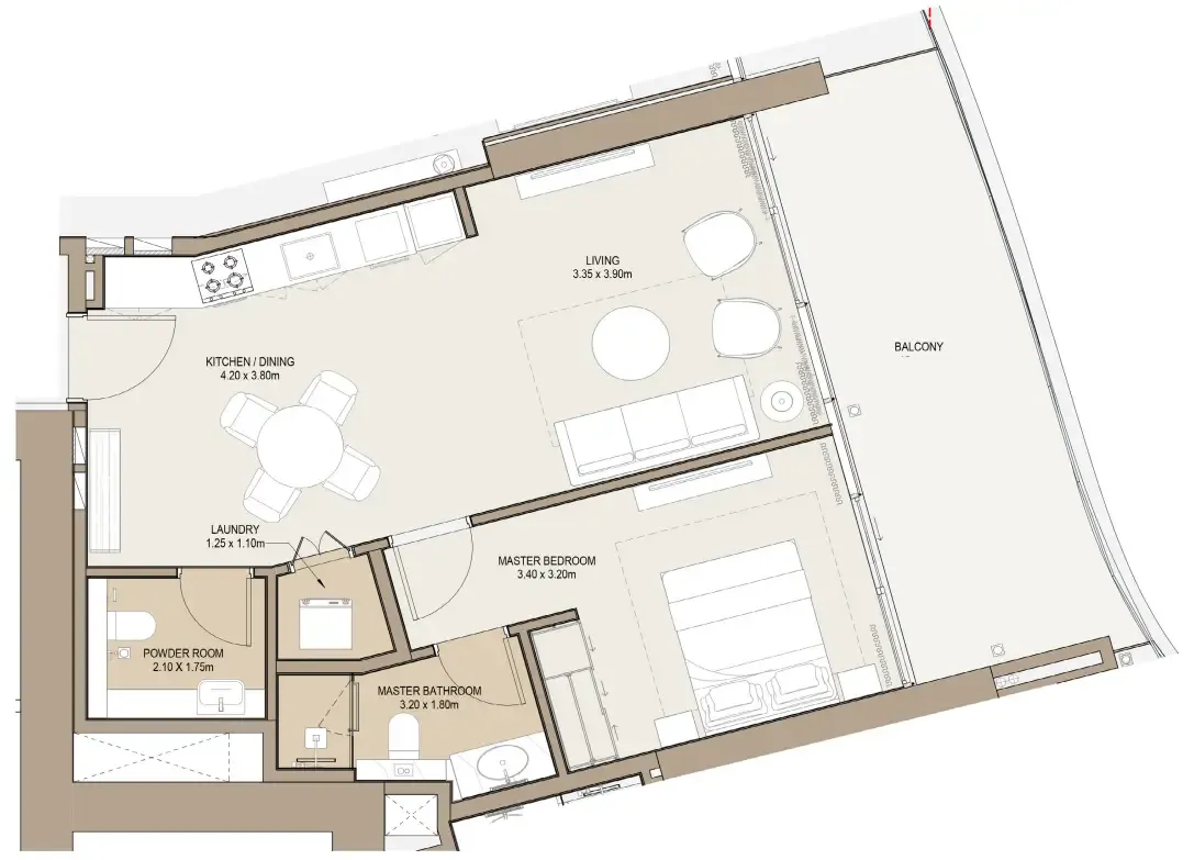 1 bed