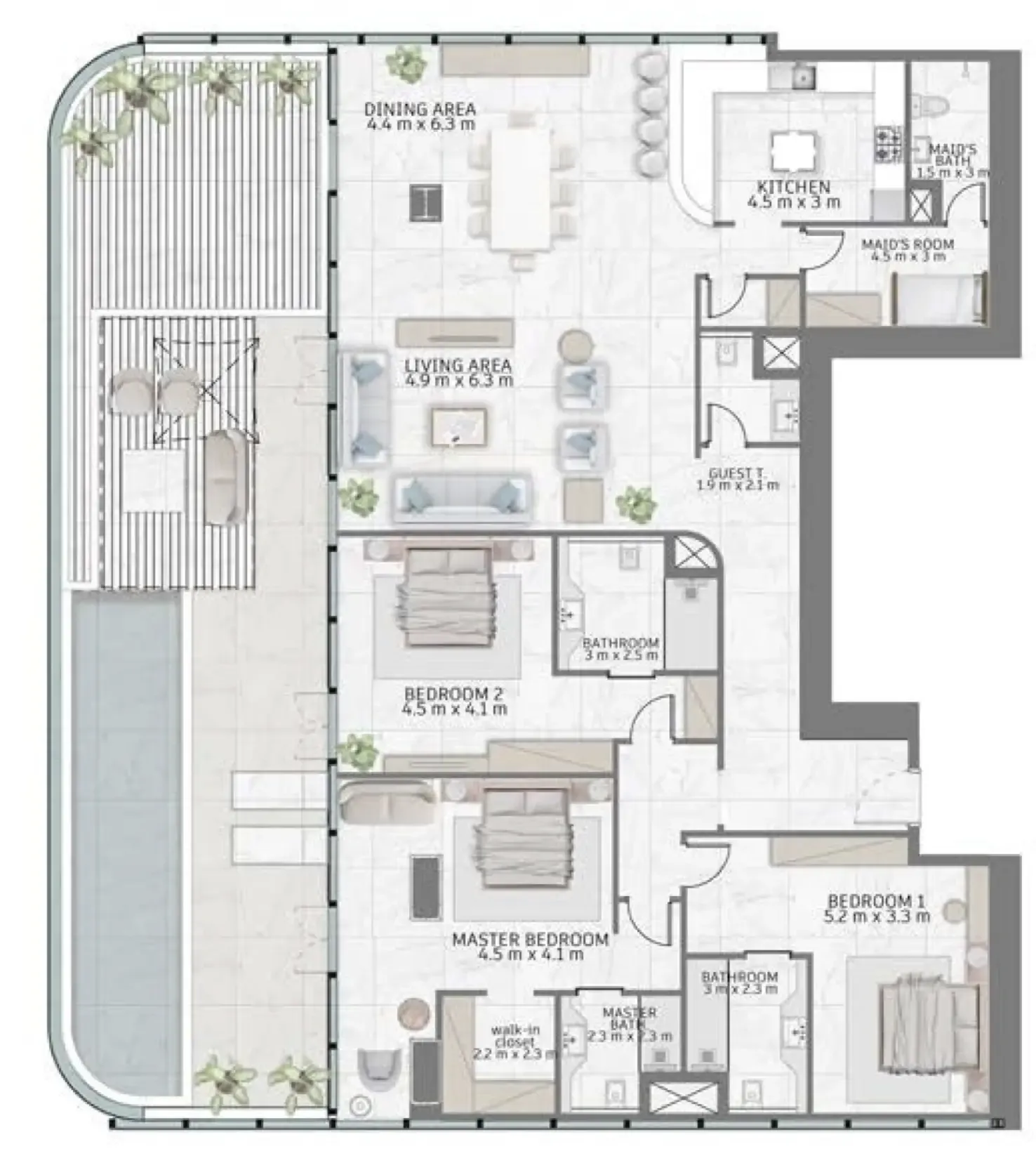 3 bed
