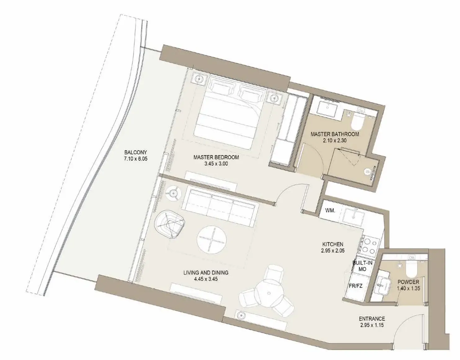 1 bed