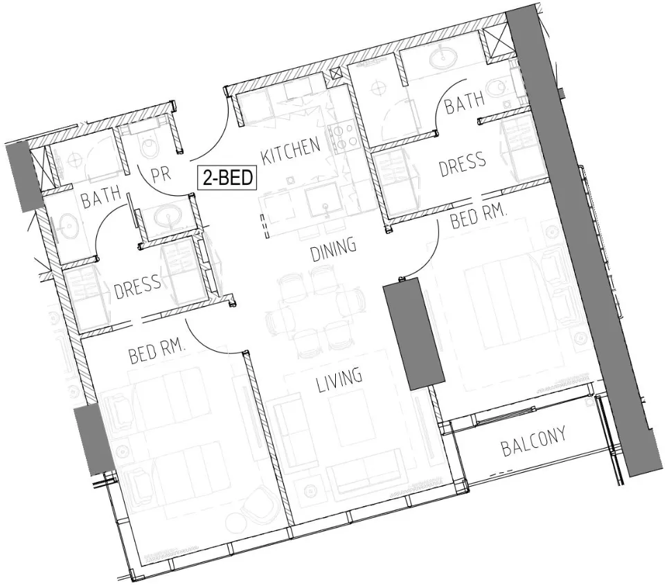 2 bed