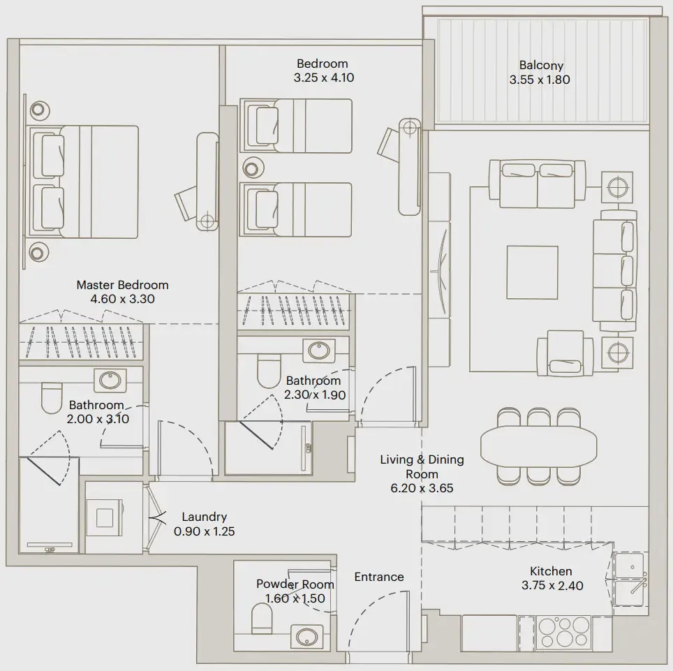 2 bed