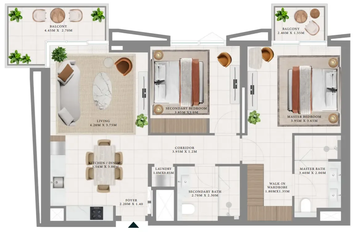 2 bed