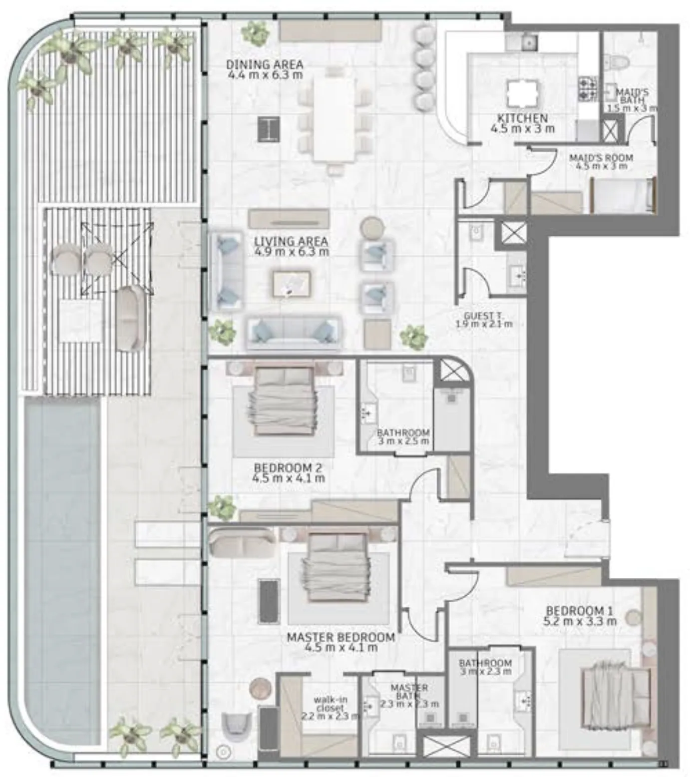 3 bed