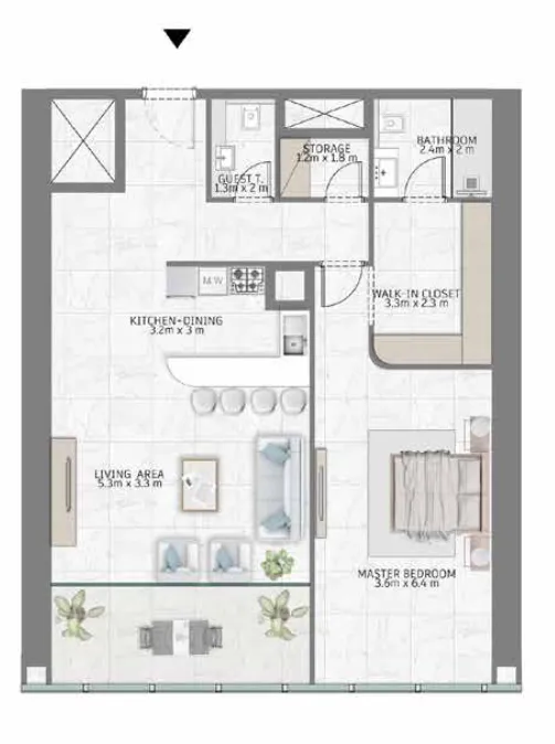 1 bed