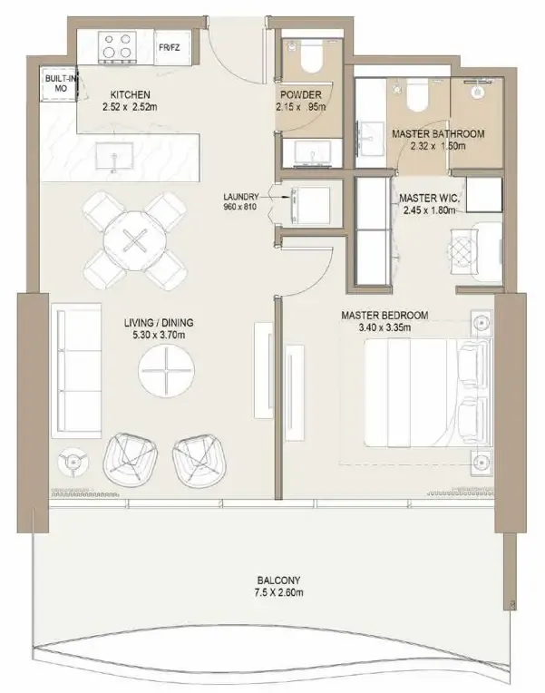 1 bed