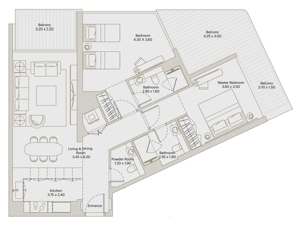 2 bed
