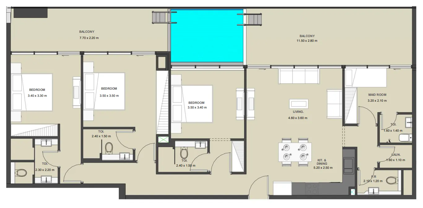 3 bed