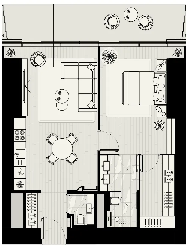1 bed
