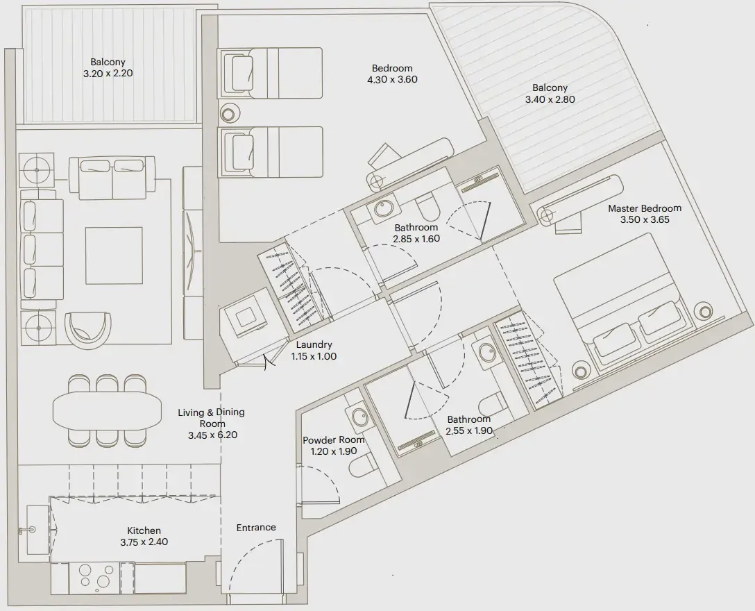 2 bed