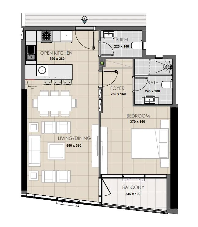 1 bed