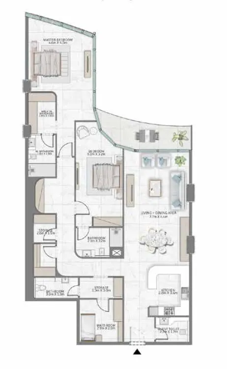 2 bed