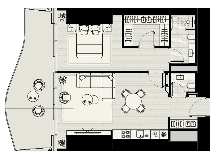 1 bed