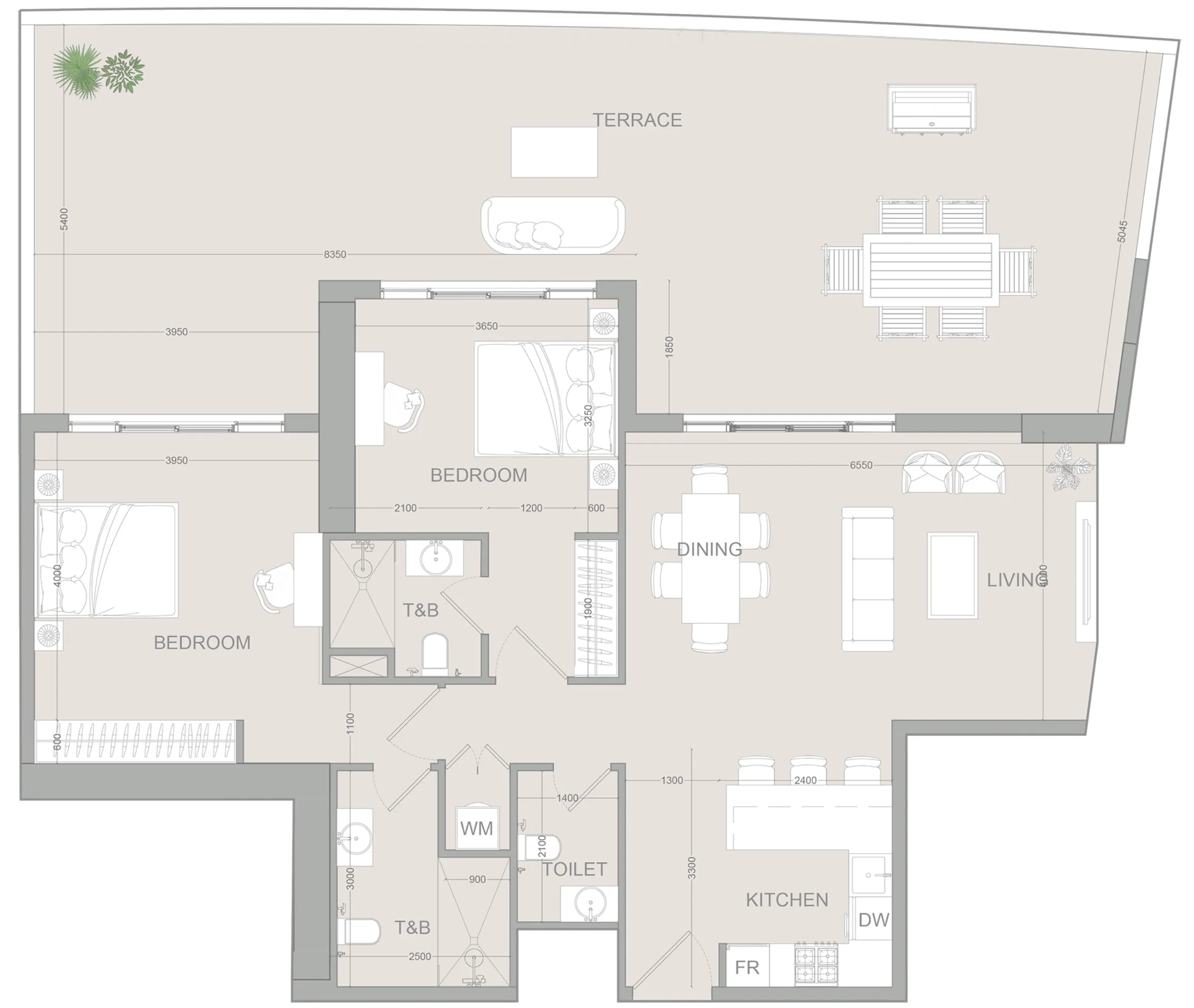 2 bed