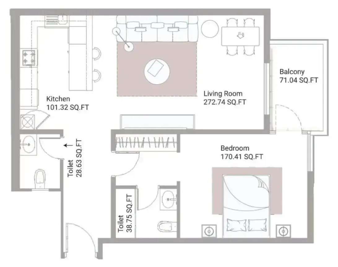 1 bed