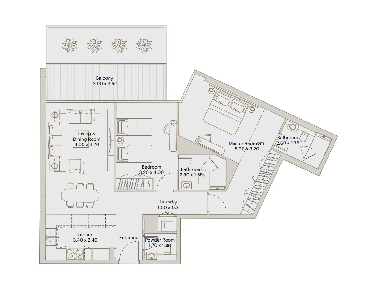 2 bed