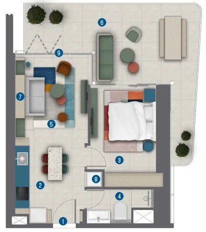 1 bed