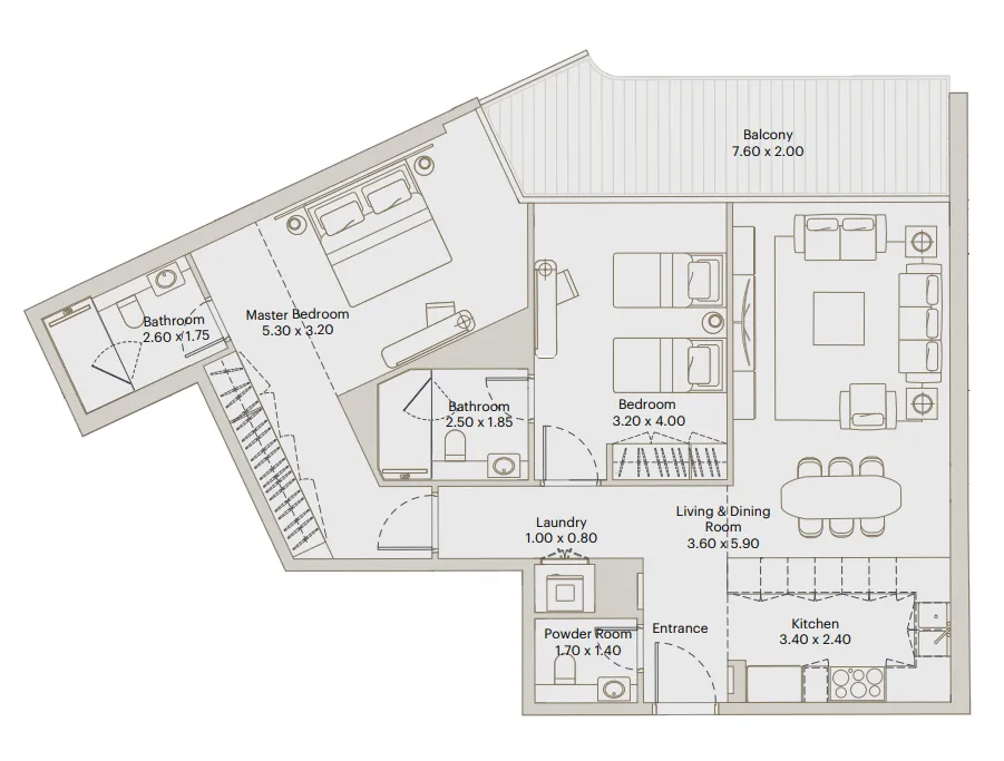 2 bed