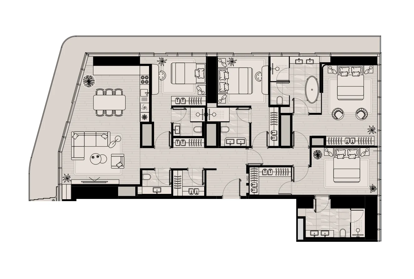 4 bed