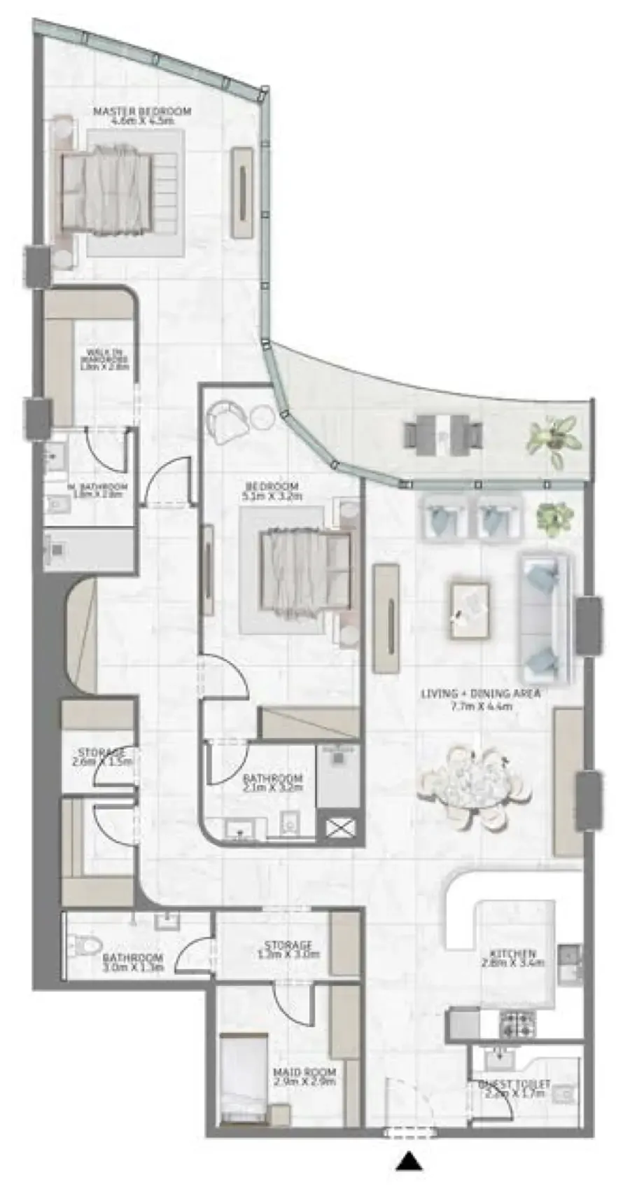 2 bed