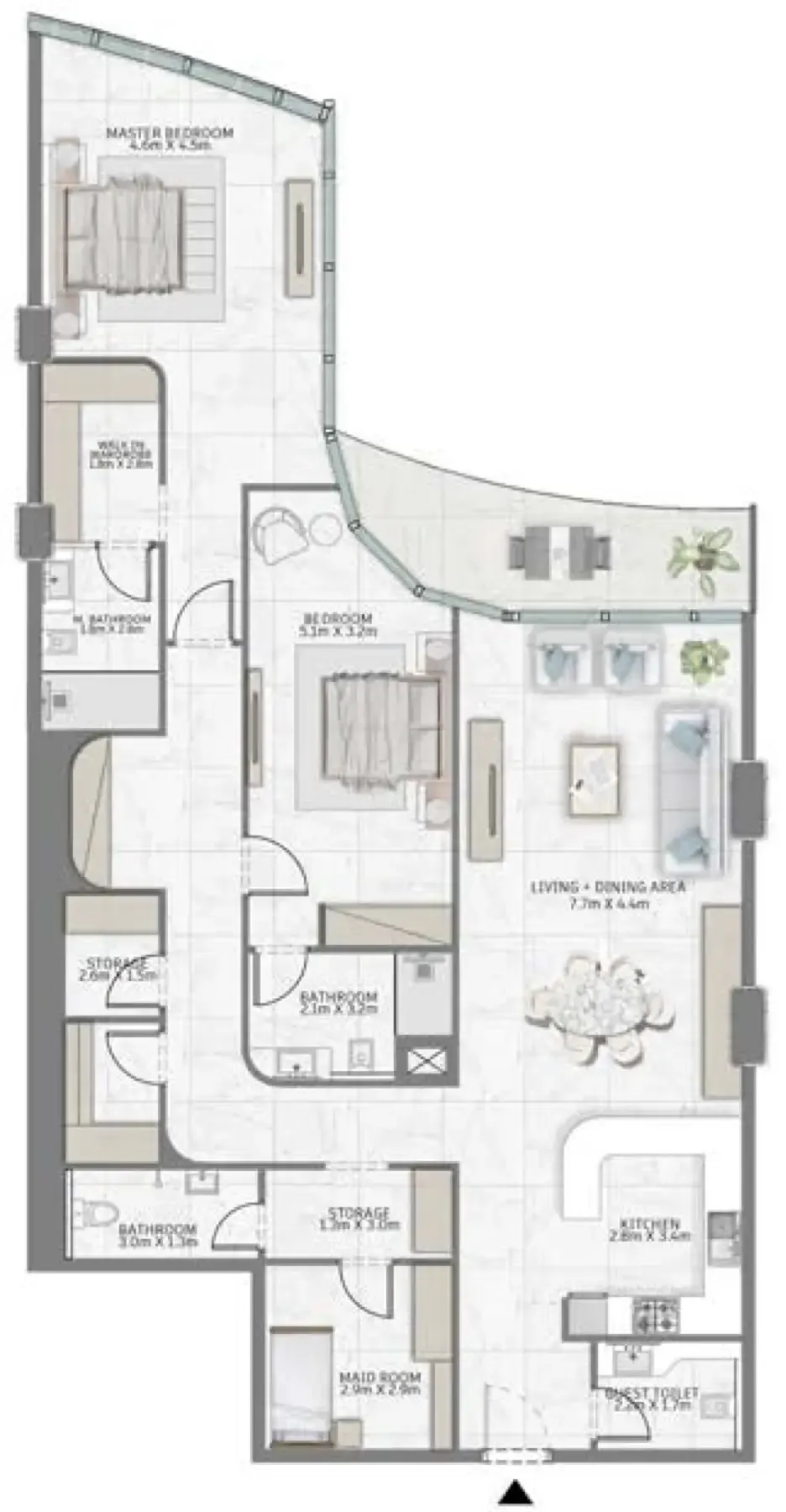 2 bed