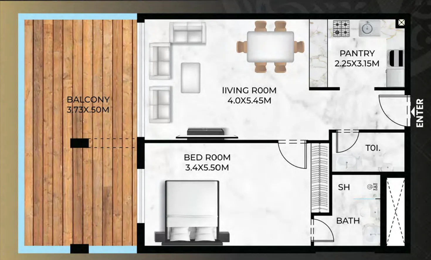 1 bed