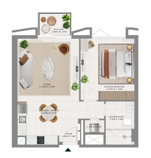 1 bed
