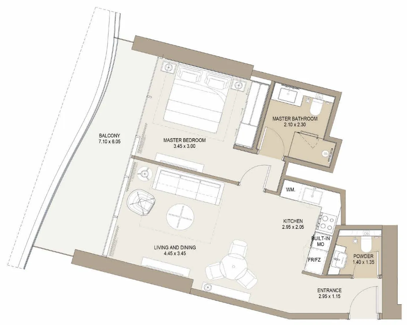 1 bed