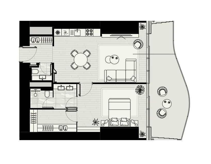1 bed