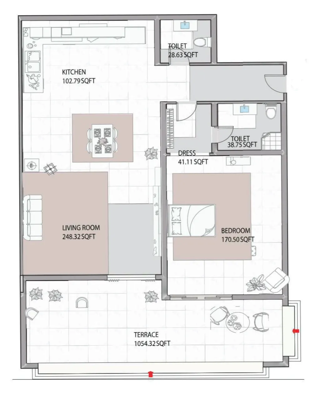 1 bed