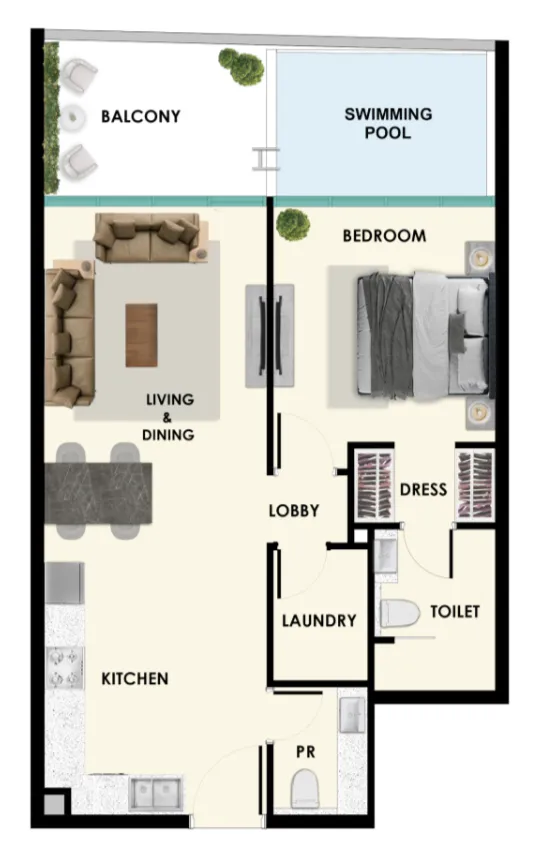1 bed
