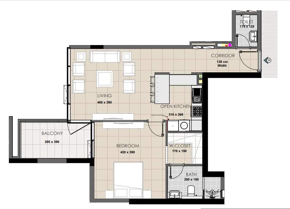 1 bed