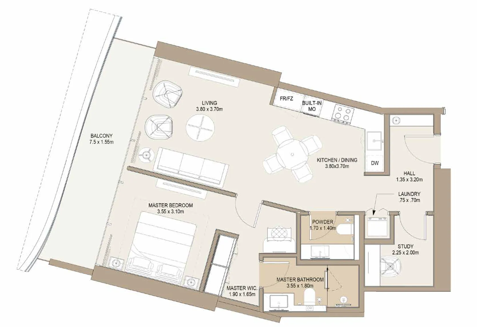 1 bed