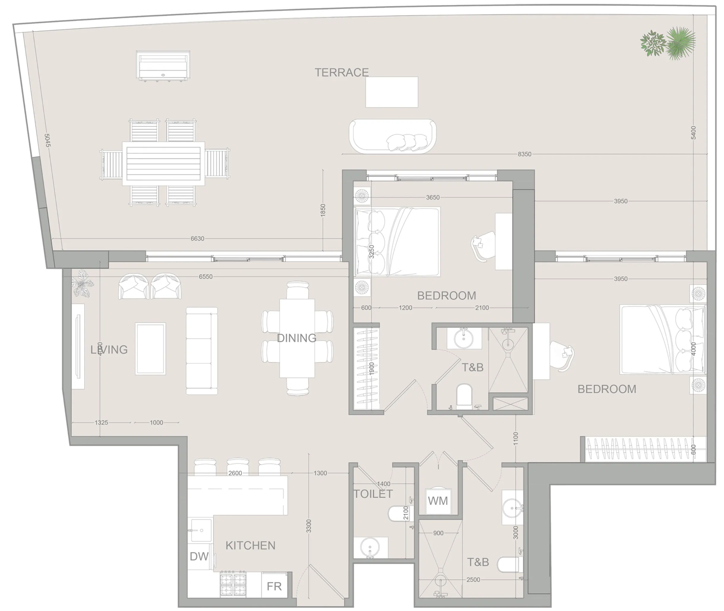 2 bed