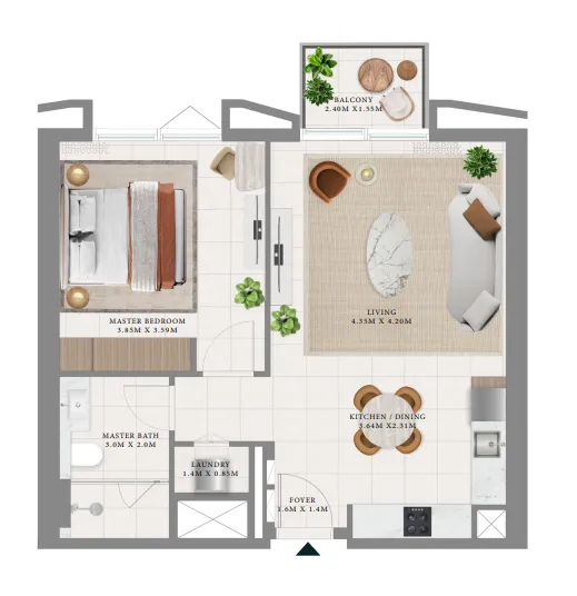1 bed