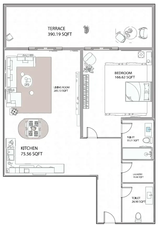 1 bed