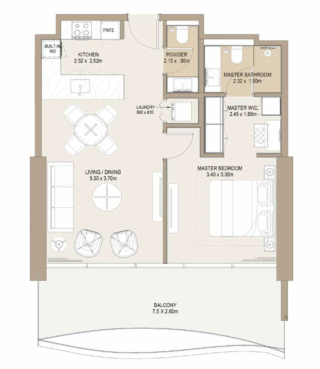 1 bed