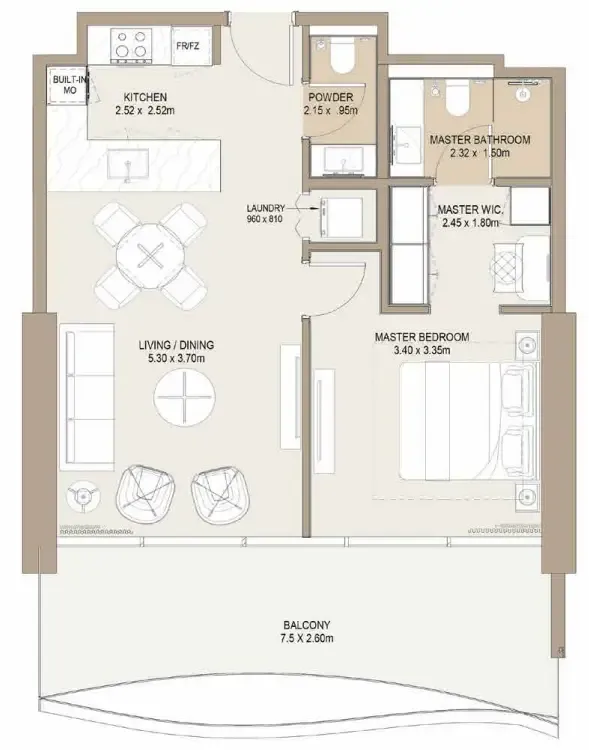 1 bed