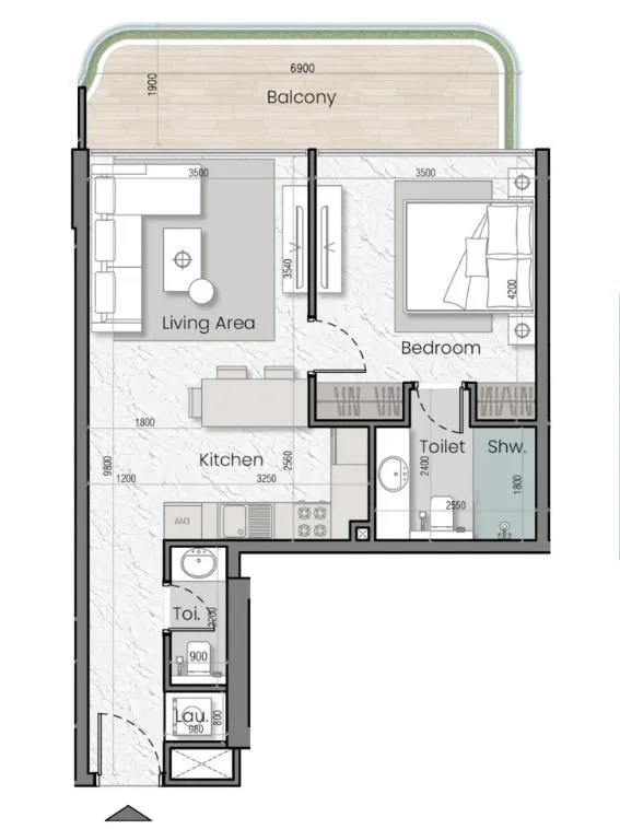 1 bed