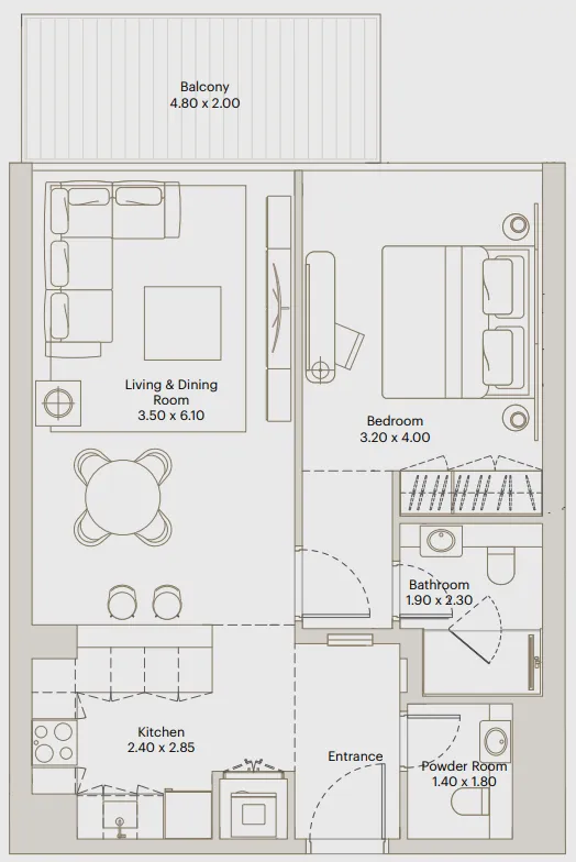 1 bed