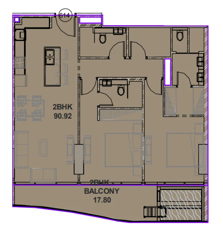 2 bed