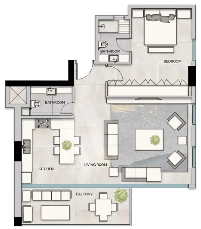 1 bed