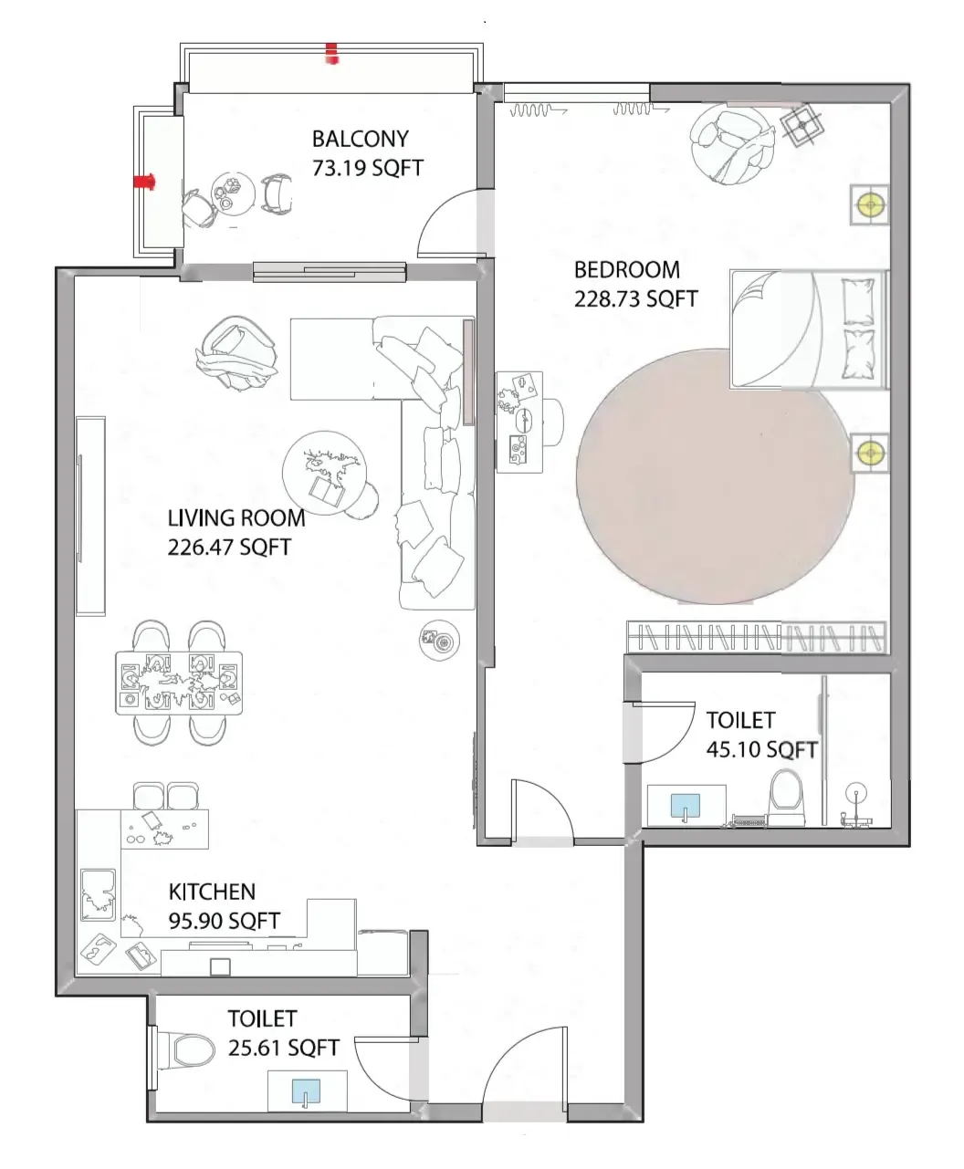 1 bed