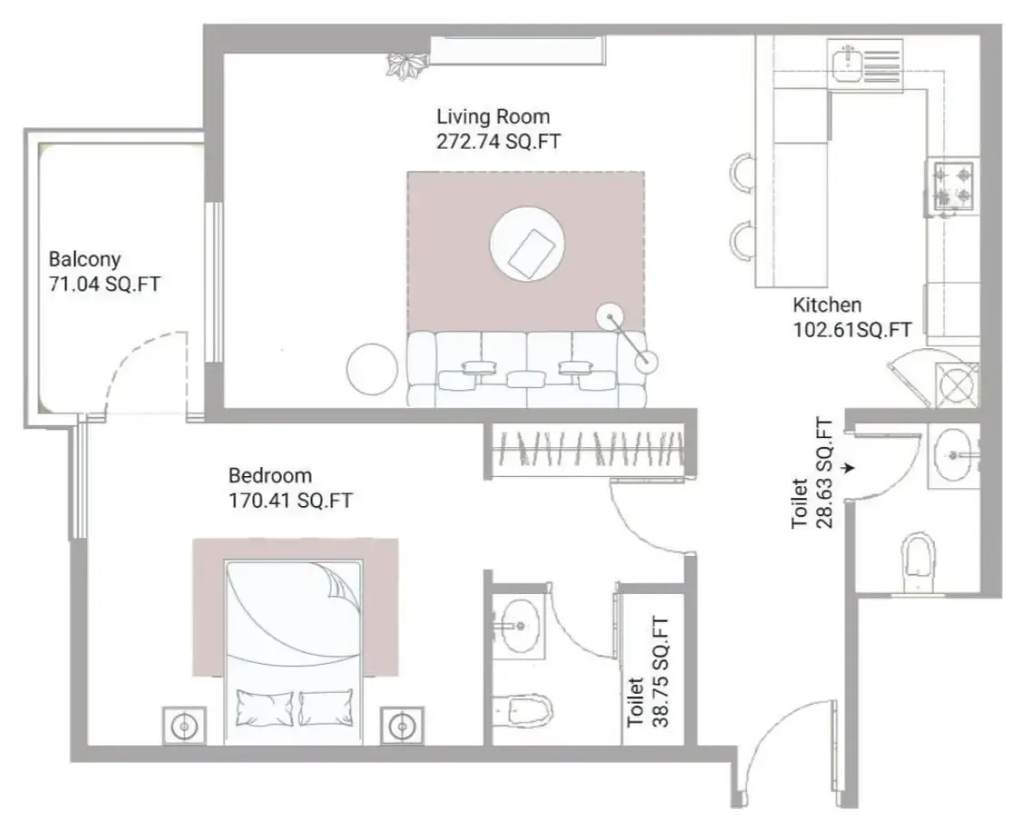 1 bed