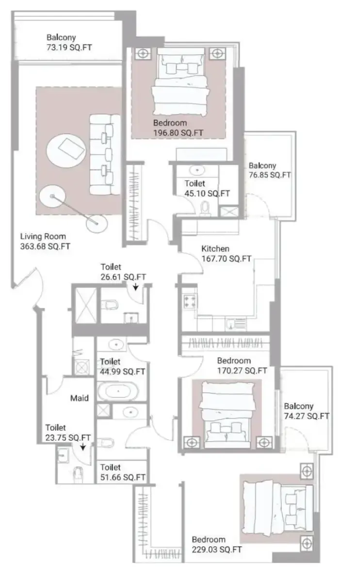 3 bed