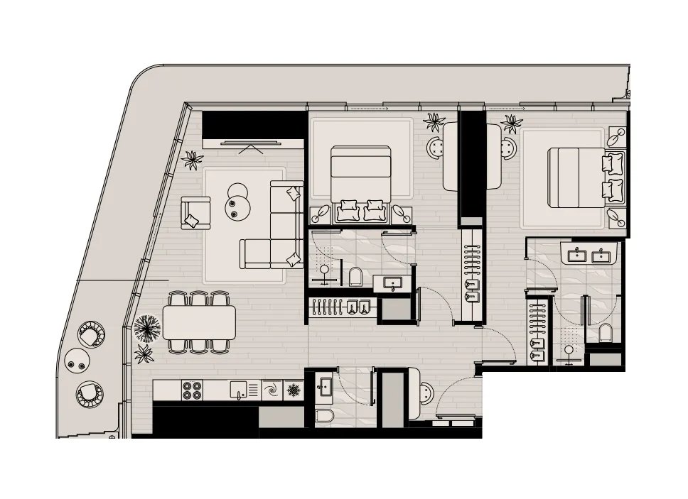 2 bed