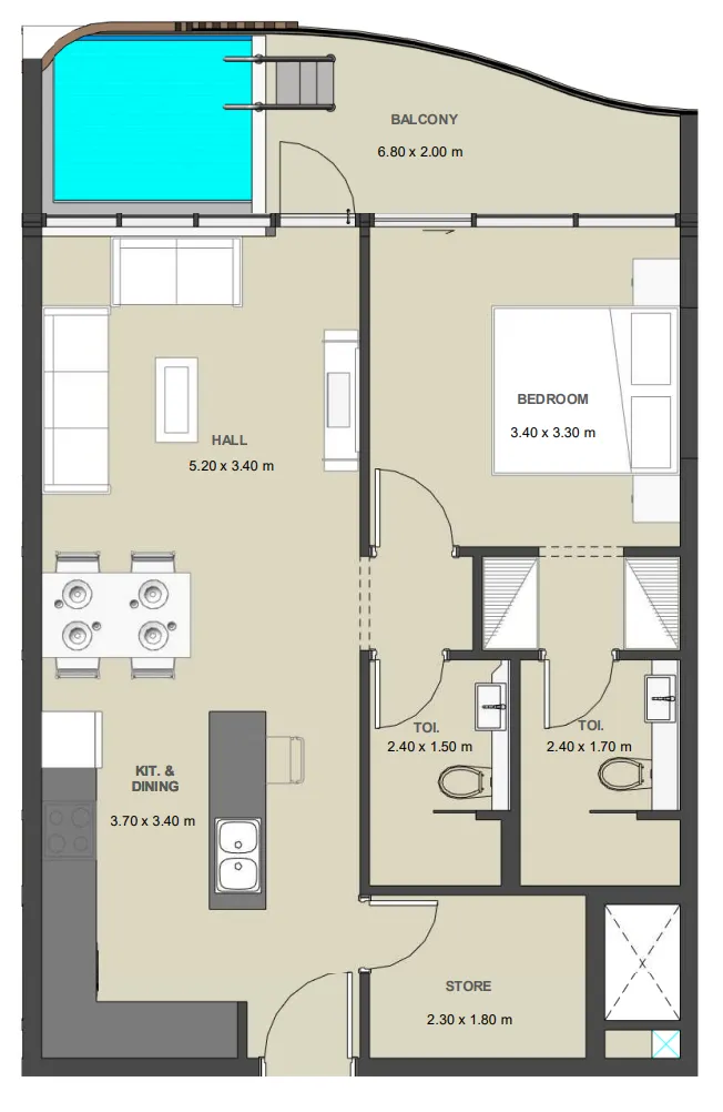 1 bed
