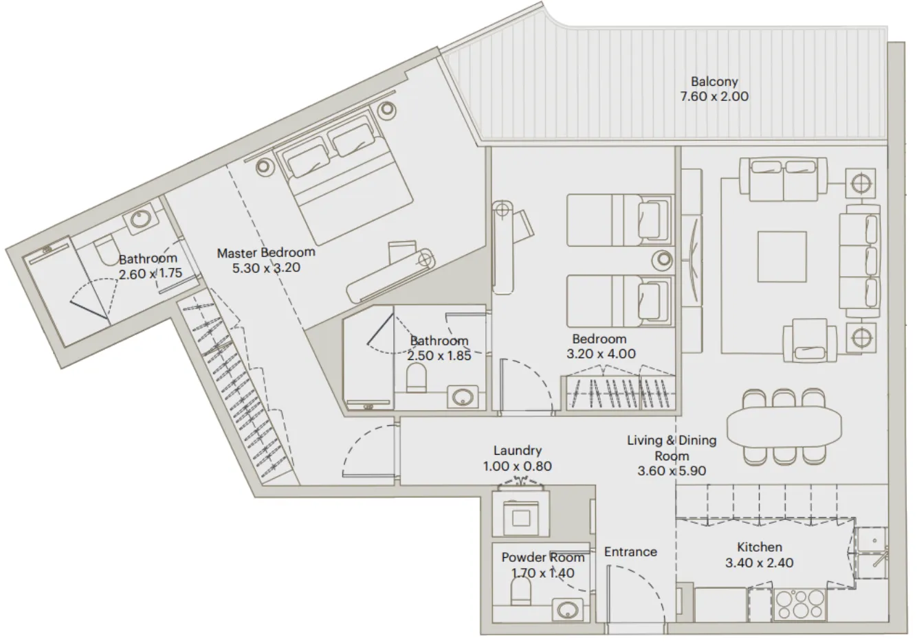 2 bed