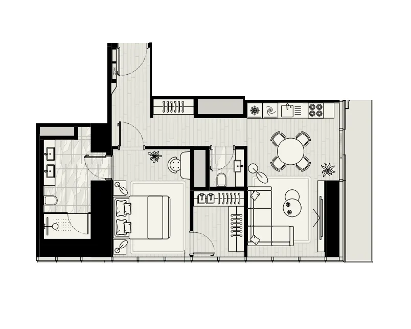 1 bed
